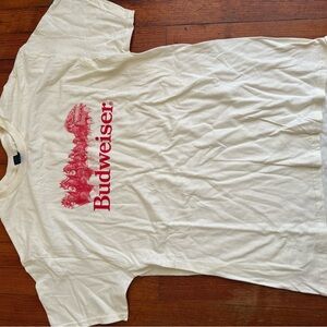 Cream T-Shirt with Red Budweiser Logo